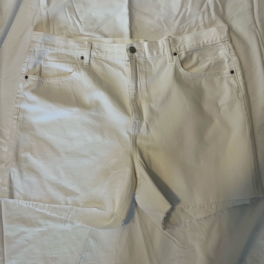 Old Navy High Rise White Denim Shorts